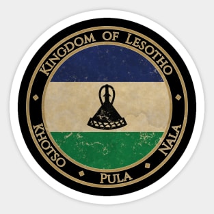 Vintage Kingdom of Lesotho Africa African Flag Sticker